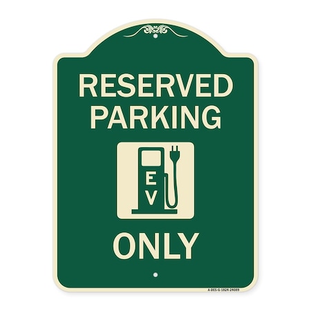 Signmission Ev W/ Electric Vehicle Charging Station Graphic Heavy-Gauge Aluminum Sign, 24" x 18", G-1824-24089 A-DES-G-1824-24089